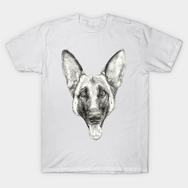 Cleo, the German Shepherd T-Shirt by AyotaIllustration